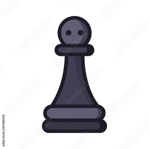 Vector Flat Chess Pawn Icon illustration
