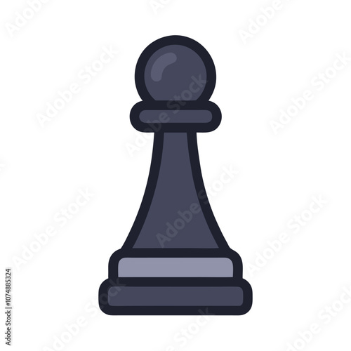 Vector Flat Chess Pawn Icon illustration