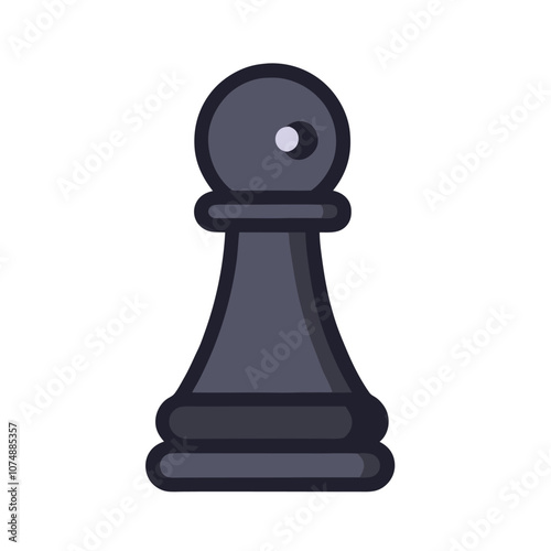 Vector Flat Chess Pawn Icon illustration