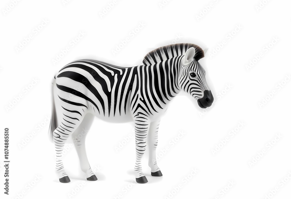 Obraz premium a zebra is shown in a white background.