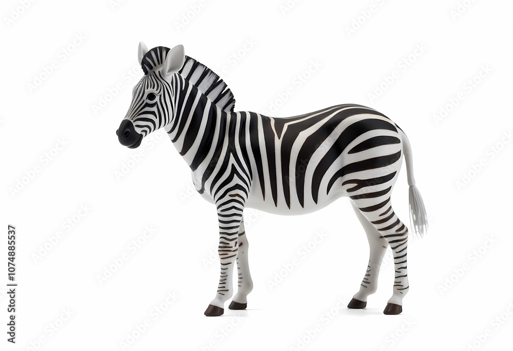 Fototapeta premium a zebra is shown in a white background.