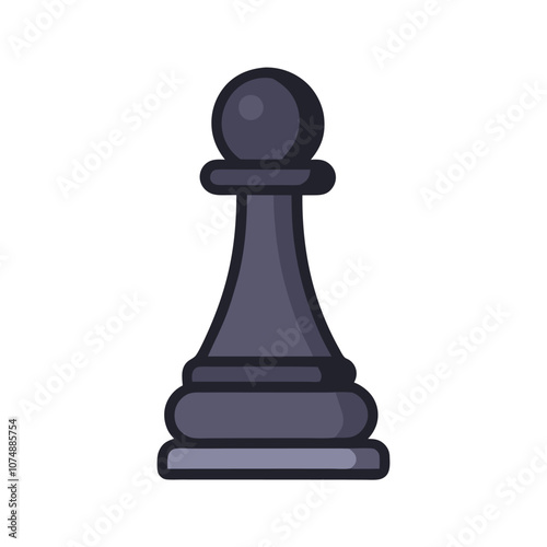 Vector Flat Chess Pawn Icon illustration