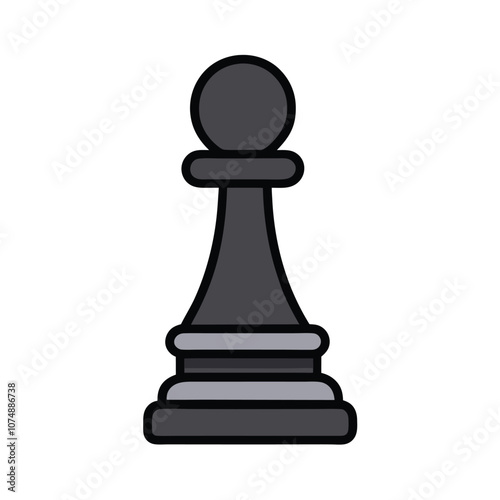 Vector Flat Chess Pawn Icon illustration