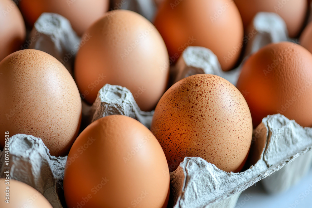 Brown chicken eggs in carton Brown chicken eggs in carton