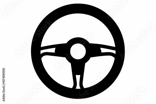 Steering wheel vector icon, driving wheel silhouette, Car Steering wheel vector illustration