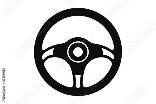 Steering wheel vector icon, driving wheel silhouette, Car Steering wheel vector illustration