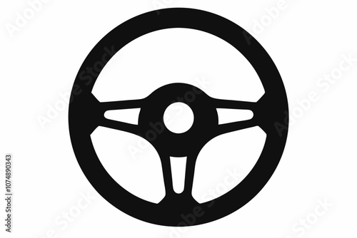 Steering wheel vector icon, driving wheel silhouette, Car Steering wheel vector illustration
