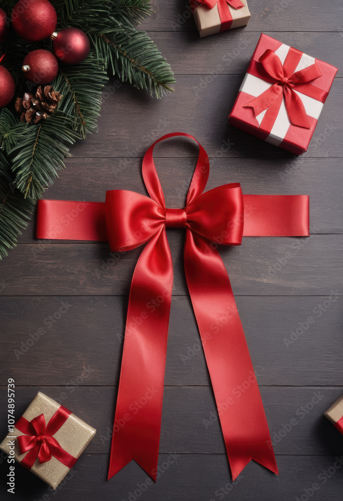 Festive Red Ribbon and Bow for Christmas, Valentine’s and Birthdays Festive Red Ribbon and Bow for Christmas, Valentine’s and Birthdays