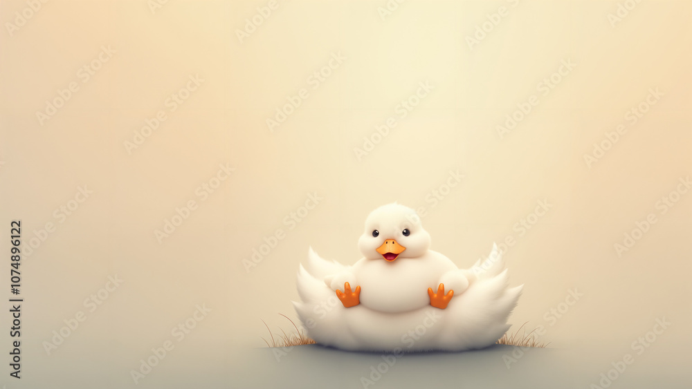 Charming Goose Bird Nestled on Gradient Color Background for Cozy Wallpaper Designs Charming Goose Bird Nestled on Gradient Color Background for Cozy Wallpaper Designs