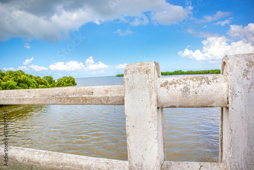 bridge on the beach beautiful scene