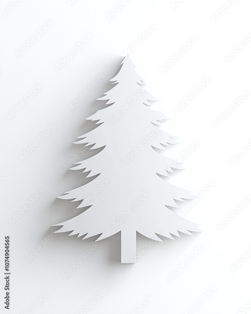 Abstract White Tree Shape Against Plain Background Ideal for Minimalistic Design, Holiday Themes, and Modern Aesthetic in Stock Photography Abstract White Tree Shape Against Plain Background Ideal for Minimalistic Design, Holiday Themes, and Modern Aesthetic in Stock Photography