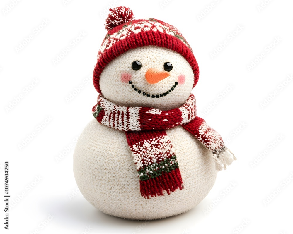Charming snowman with a cheerful smile, wearing a knitted hat and scarf, perfect for holiday decorations and winter themes. Charming snowman with a cheerful smile, wearing a knitted hat and scarf, perfect for holiday decorations and winter themes.