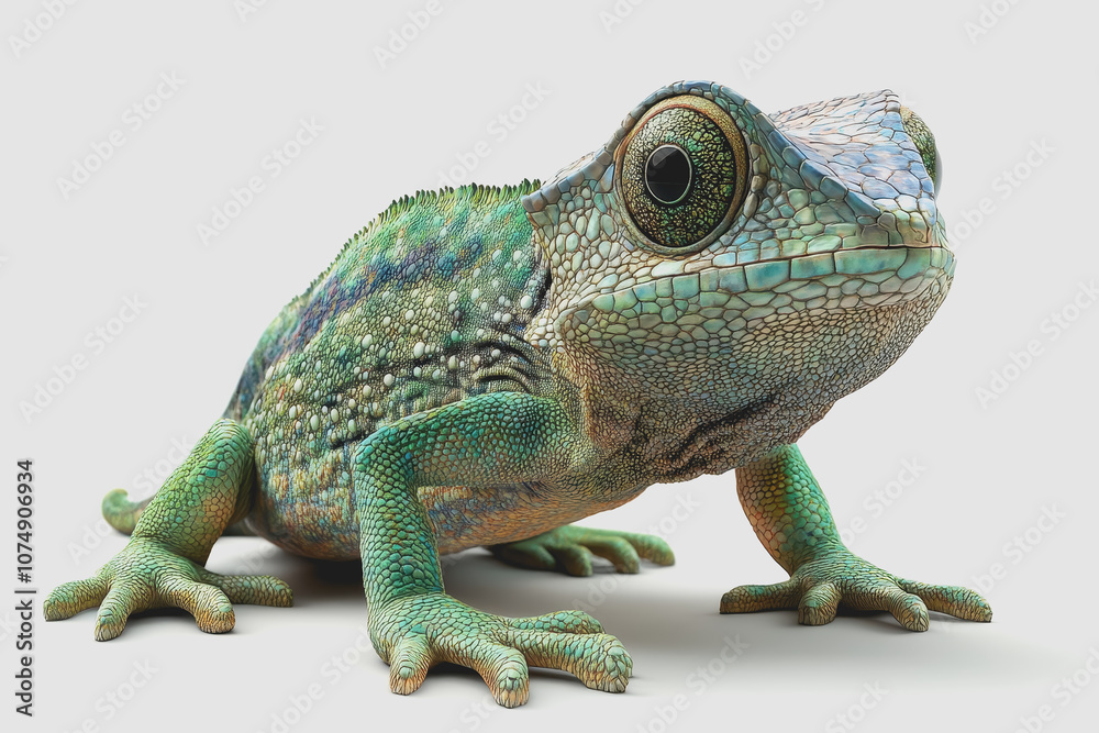Obraz premium Detailed of Isolated Exotic Animal on White Background, Showcasing Vibrant Colors and Intricate Texture for Wildlife Enthusiasts and Educational Purposes