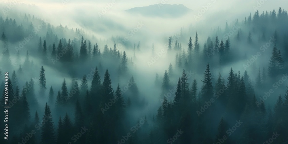Foggy forest landscape nature trees mist. Foggy forest landscape nature trees mist.