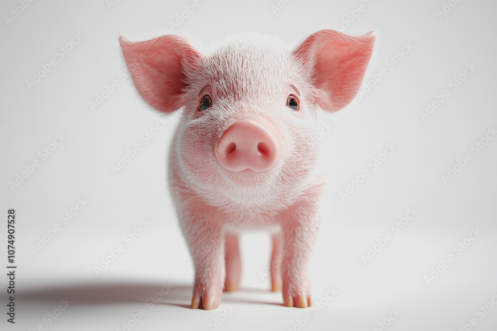 Cute of a Little Pig Isolated on White Background, Perfect for Farm-Themed Projects and Animal s Cute of a Little Pig Isolated on White Background, Perfect for Farm-Themed Projects and Animal s