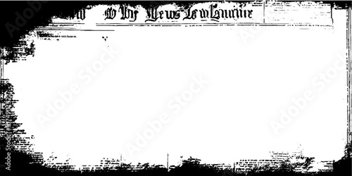 Frame for your design. Textures are separate objects. Black and white grunge frame background.