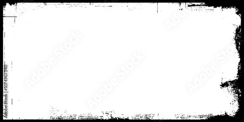 Frame for your design. Textures are separate objects. Black and white grunge frame background.