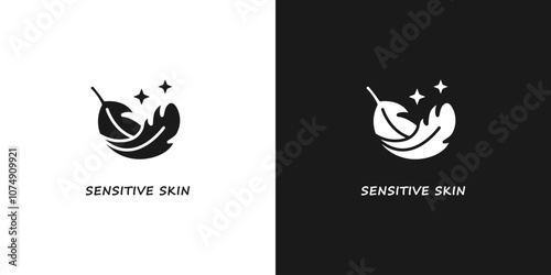 Eco cosmetics icon. Sensitive skin stamp, badge or sticker. Organic skin care component. Vector