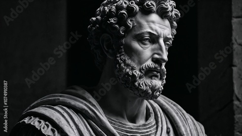 Marble statue of a Greek philosopher