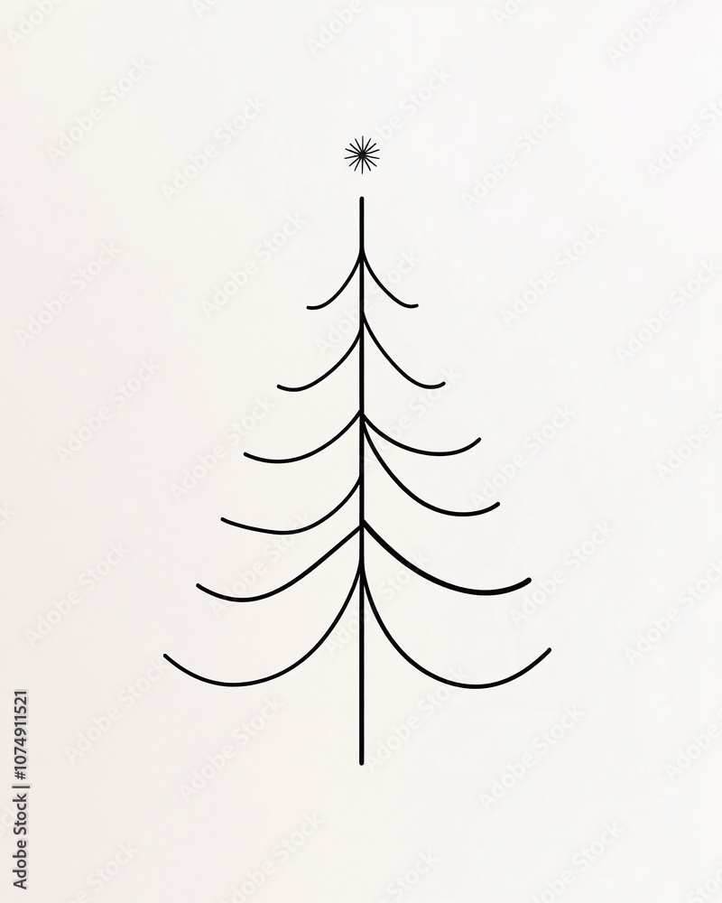 Elegant Minimalist Tree Design with Simple Lines and Star Topper for Modern Aesthetic and Seasonal Decor in Contemporary Art Style Elegant Minimalist Tree Design with Simple Lines and Star Topper for Modern Aesthetic and Seasonal Decor in Contemporary Art Style