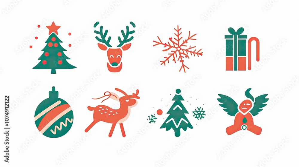 Christmas-themed, red and green color palette Christmas-themed, red and green color palette