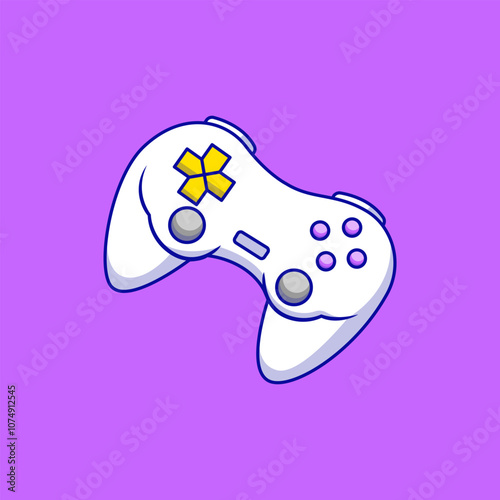 Colorful Joystick Gaming Controller Cartoon Vector Illustration. Gaming Gear Object Concept. Flat Cartoon Outline Style.