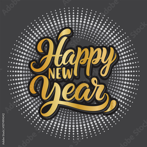 Type font Happy New Year design for decoration