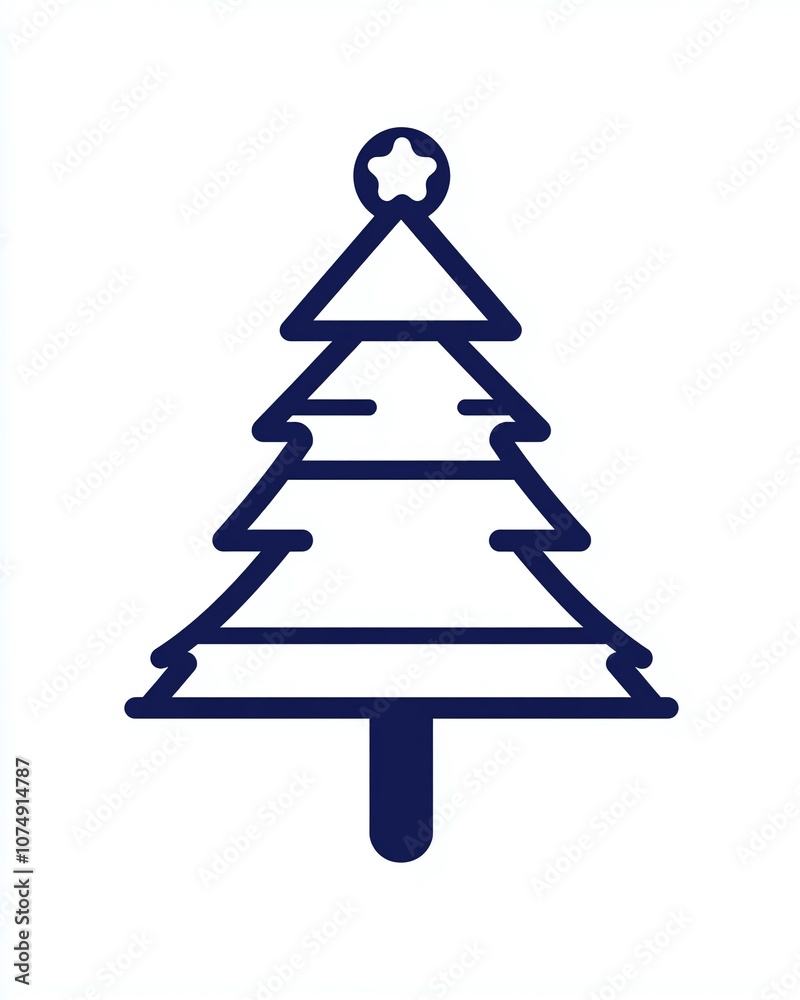 Minimalist Christmas Tree Illustration Featuring a Star Topper Perfect for Holiday Themes, Cards, and Seasonal Decorations Minimalist Christmas Tree Illustration Featuring a Star Topper Perfect for Holiday Themes, Cards, and Seasonal Decorations