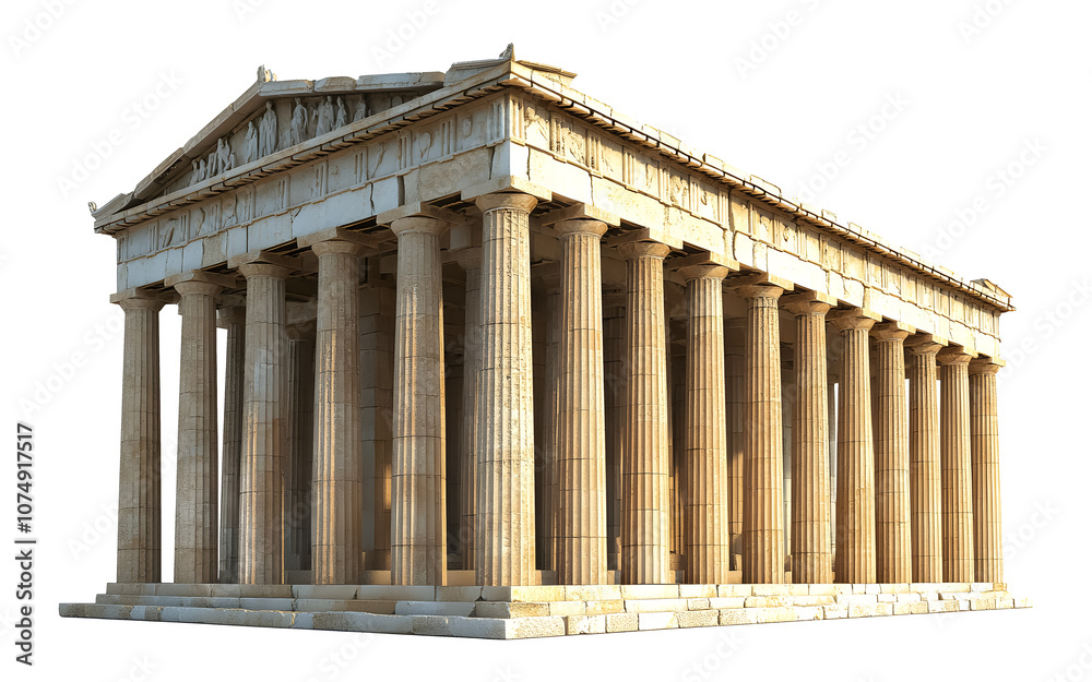 Fototapeta premium Ancient Greek temple on a transparent background. isolated background.