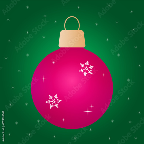 Christmas tree decoration. Christmas tree toy with snowflakes. Ball with snowflakes. vector image