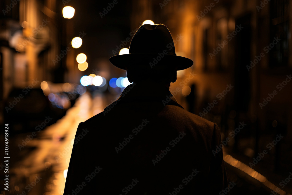 Generative AI Image of Retro Mafia Gang Leader in Intense Noir Setting with Detective Vibes Generative AI Image of Retro Mafia Gang Leader in Intense Noir Setting with Detective Vibes