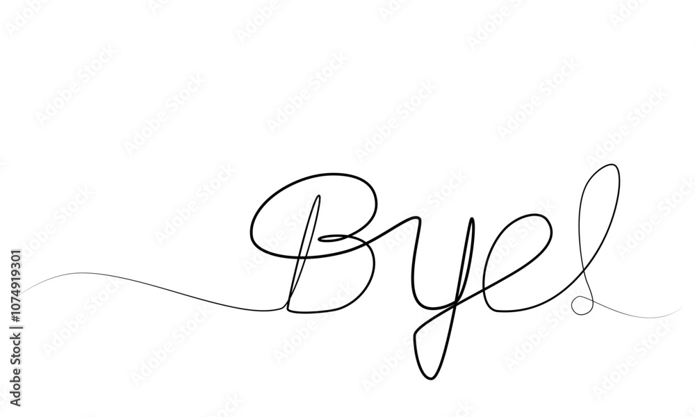 continuous drawing of the word goodbye in one line. vector continuous drawing of the word goodbye in one line. vector