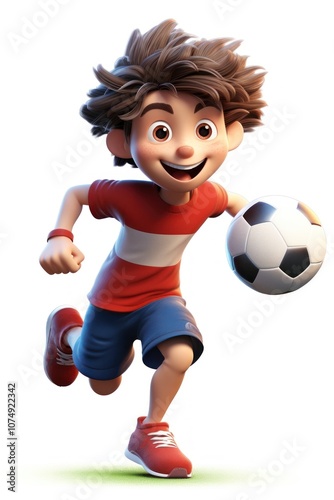 Football cartoon sports white background.