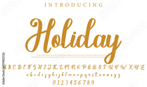 Holiday Font Stylish brush painted an uppercase vector letters, alphabet, typeface