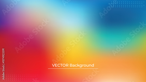 Smooth and blurry colorful gradient mesh background. Modern bright rainbow colors. Easy editable soft colored vector banner template. Premium quality