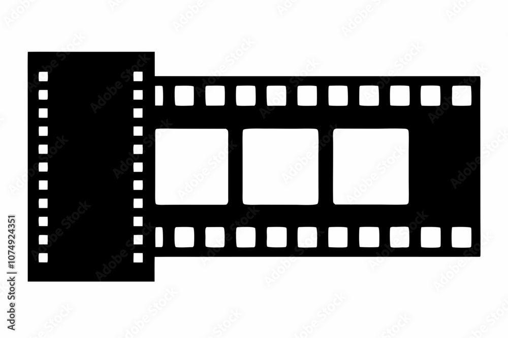 Filmstrip, Film strip vector icon, film strip frame silhouette vector illustration Filmstrip, Film strip vector icon, film strip frame silhouette vector illustration