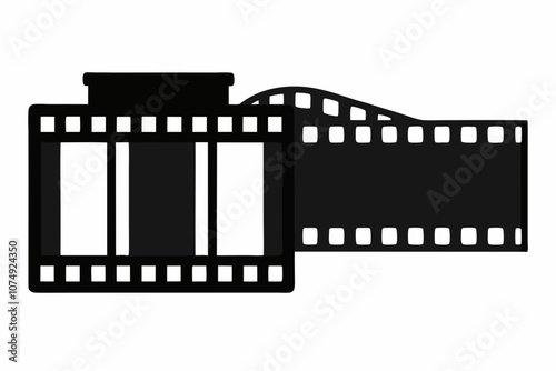 Filmstrip, Film strip vector icon, film strip frame silhouette vector illustration