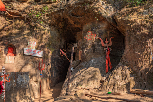 Pachmarhi, Madhya Pradesh, India - October 26 2018 : Bada mahadev temple in pachmarhi.