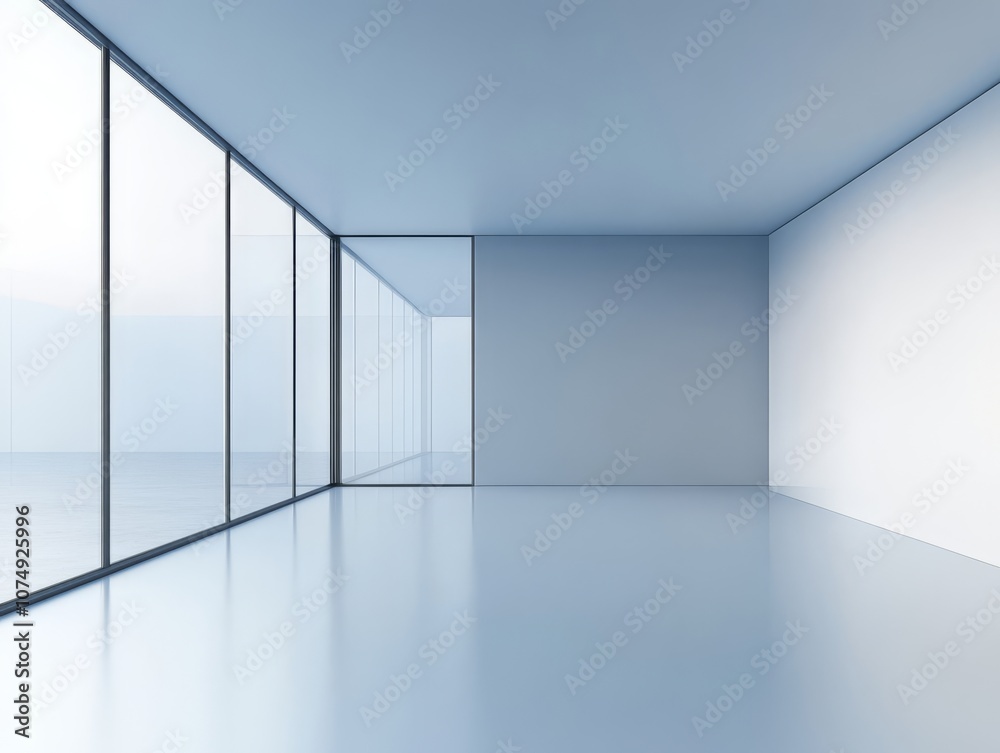 Obraz premium Minimalistic Architectural Design of Modern House Interior