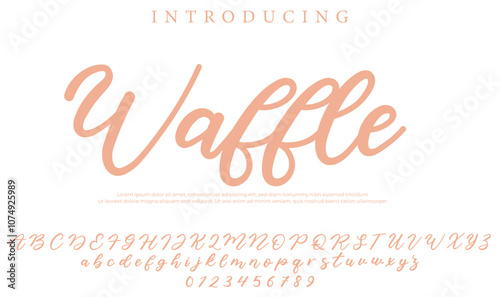 Waffle Font Stylish brush painted an uppercase vector letters, alphabet, typeface
