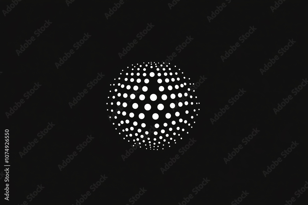 a three-dimensional sphere formed by an array of white dots on a black background creates a hypnotic visual effect and sense of depth
a three-dimensional sphere formed by an array of white dots on a black background creates a hypnotic visual effect and sense of depth
