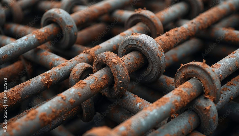 Close-up of weathered steel rebar, showcasing rust, wear, and the durability of construction materials.
Close-up of weathered steel rebar, showcasing rust, wear, and the durability of construction materials.