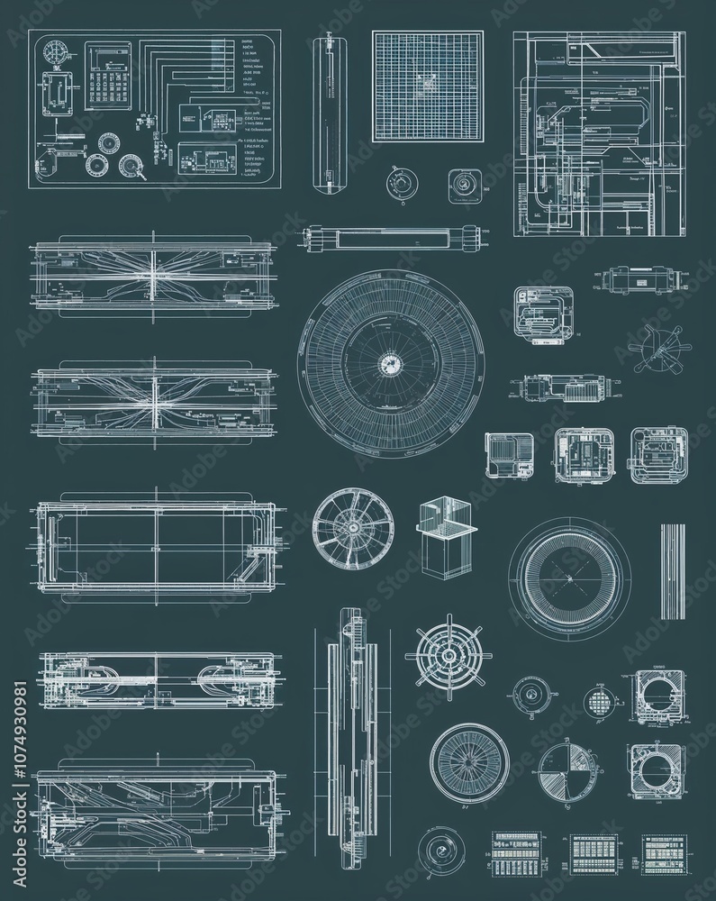 Technical drawings and diagrams in illustration background Technical drawings and diagrams in illustration background