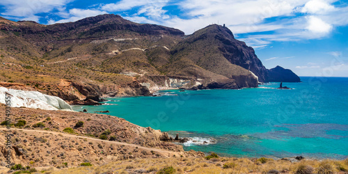 Cala Rajá, Punta Negra, El Dedo Reef,  Cabo de Gata-Níjar Natural Park, UNESCO Biosphere Reserve, Hot Desert Climate Region, Almería, Andalucía, Spain, Europe