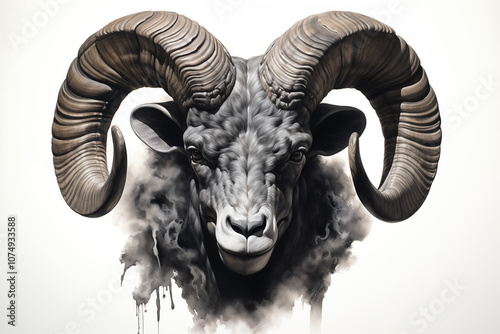 Black ram tattoo on white background. Ram tattoo. Aries tattoo. Tattoo ideas. For tattoo artists. Tattoo parlor. Love tattoo. Black ink. My tattoo. Aries astrological sign