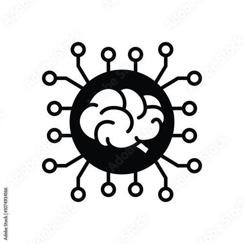 Obraz na plátně ai bain icon vector Artificial intelligence icon logo
