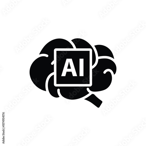 ai bain icon vector Artificial intelligence icon logo