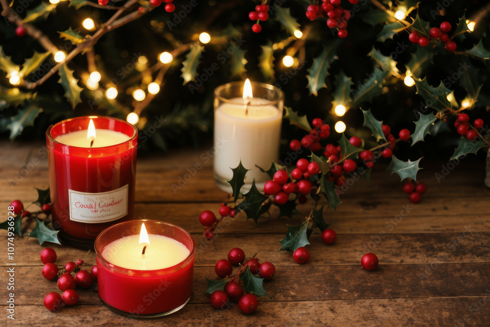 A candles glow warmly on a wooden table A candles glow warmly on a wooden table