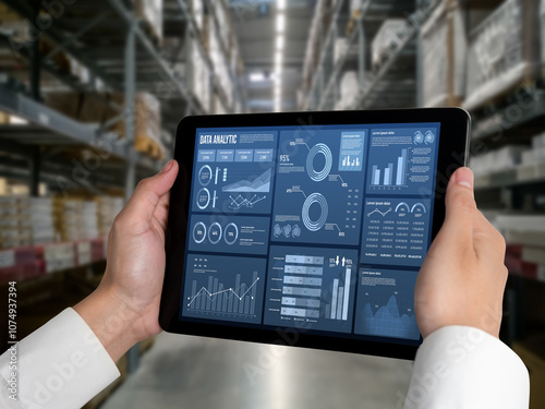 Business data dashboard provide business intelligence analytic for marketing strategy planning snugly with big data set to analyze customer demands and foreseeing business future