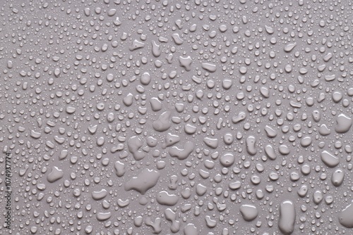 Wallpaper Mural Water drops on gray background, top view Torontodigital.ca